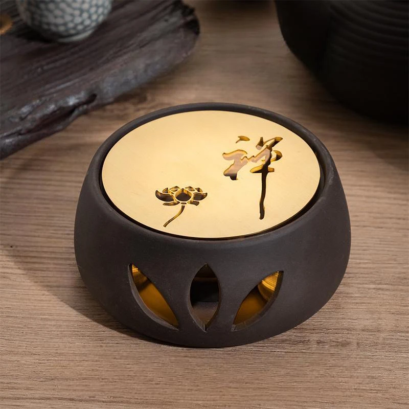 中式温茶器暖茶炉烛台手工蜡烛加热底座家用茶壶温茶炉蜡烛托泡台