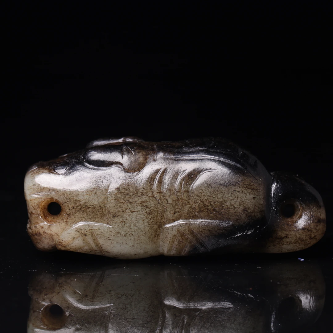 明代和田玉玉虎花件-CS