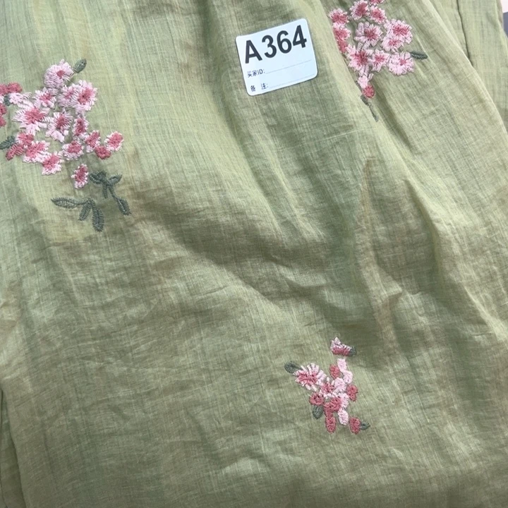 麻364绿色刺苎麻半裙
