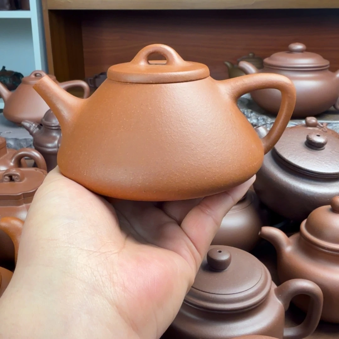 茶壶紫砂半手工红降坡