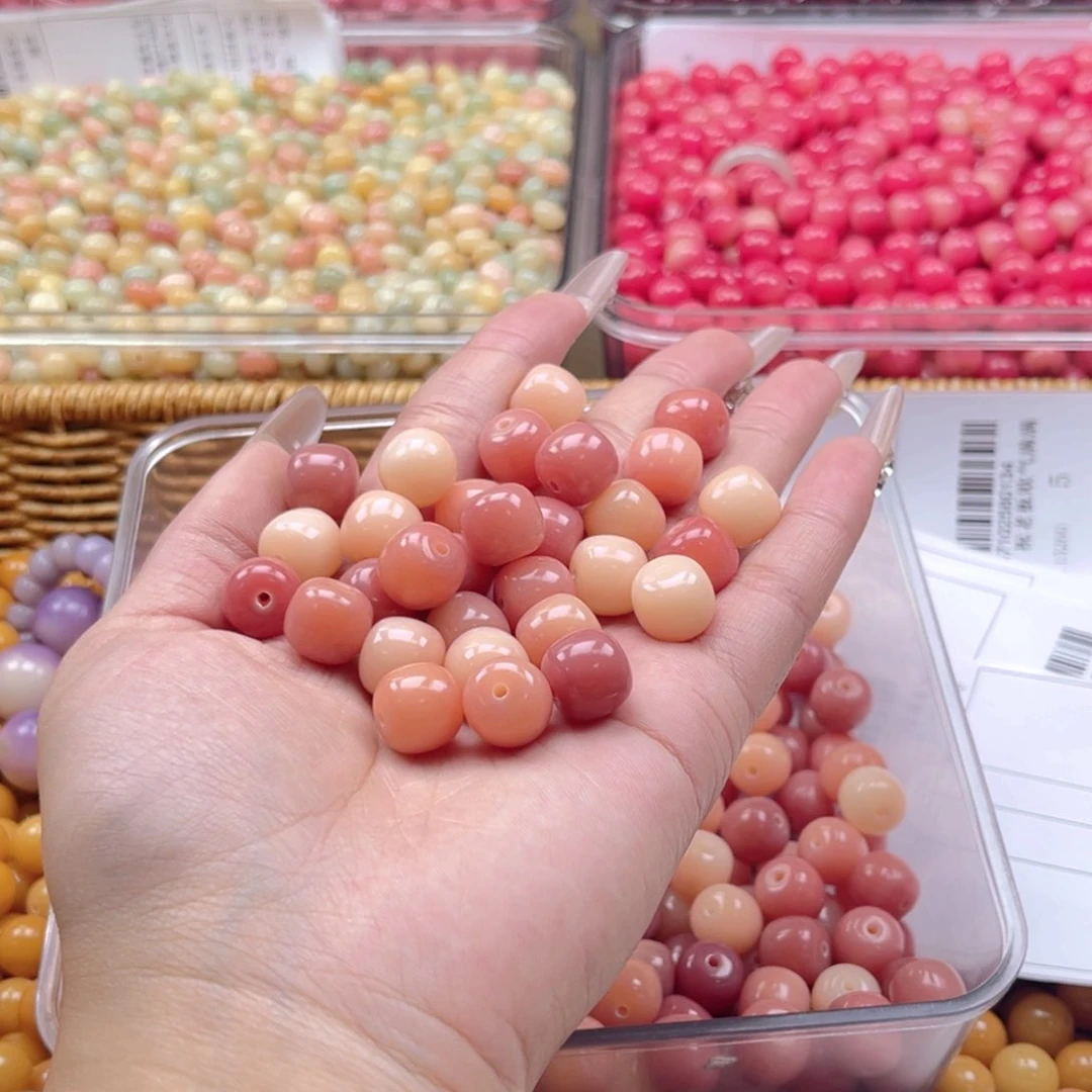 白玉菩提吊坠q11.75mm110颗。印尼果冻粉