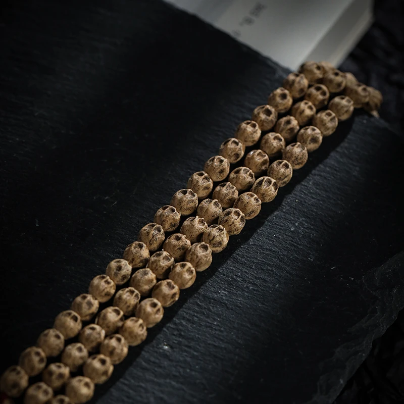 拾忆文玩【魁系列】原桩鬼脸双坑满坑尸陀林热振柏香籽108颗手串