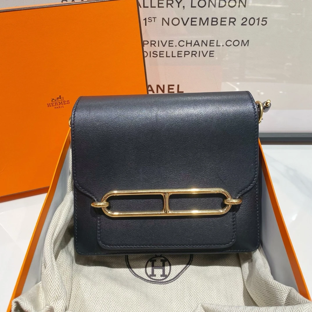 95新 Hermes/爱马仕 爱马仕 黑金猪鼻子mini （13818）