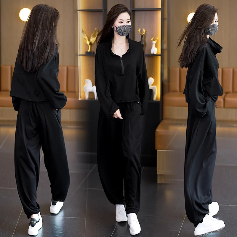 NSY 秋季套装女款爆款2025秋洋气舒适透气时尚休闲宽松显瘦两件套