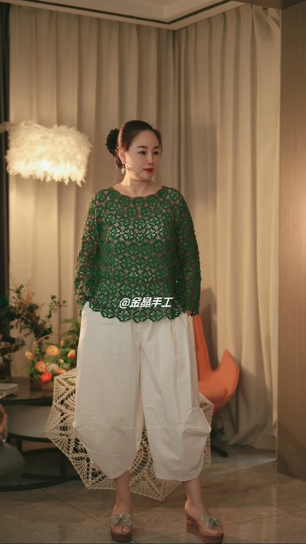 纯棉休闲宽松灯笼裤百搭八分高腰哈伦裤女款