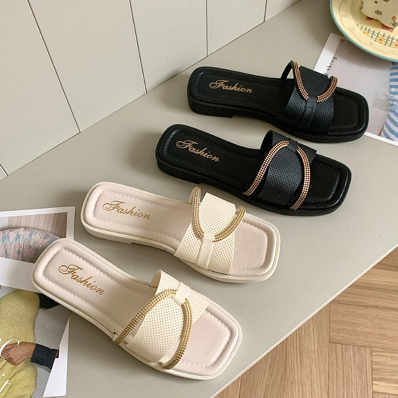 夏季一字拖适合配长裙的拖鞋夏款凉鞋沙滩鞋外穿网红百搭休闲韩版