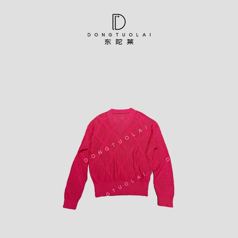 《红气球》打底上衣长袖针织时尚百搭女士设计师圆领套头