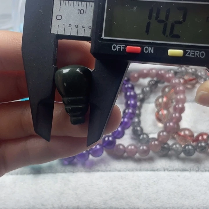 玛瑙/玉髓阿拉善一体三通14*22*14mm尺寸未镶嵌墨绿款