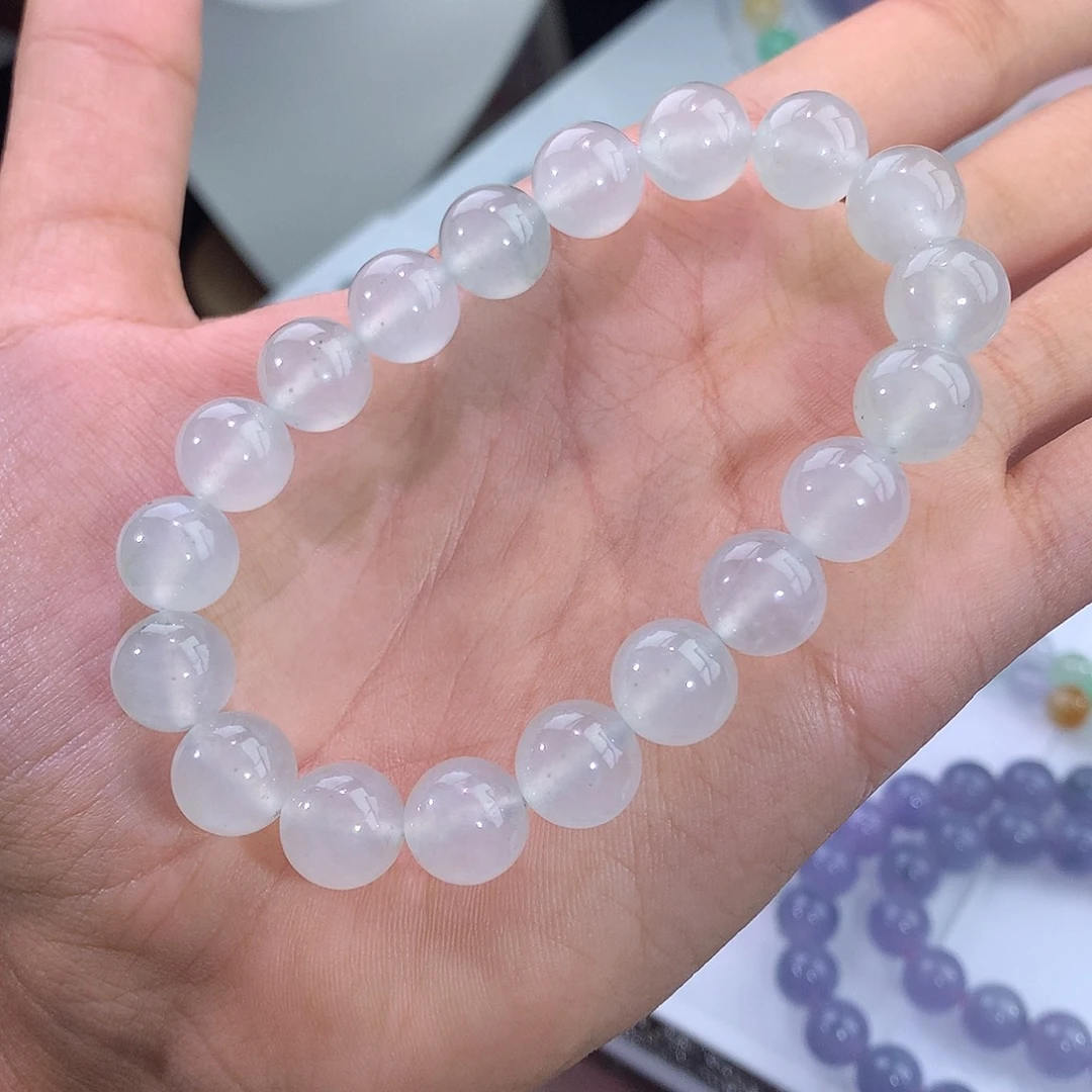 未镶嵌手链翡翠冰种晴水飘花手串