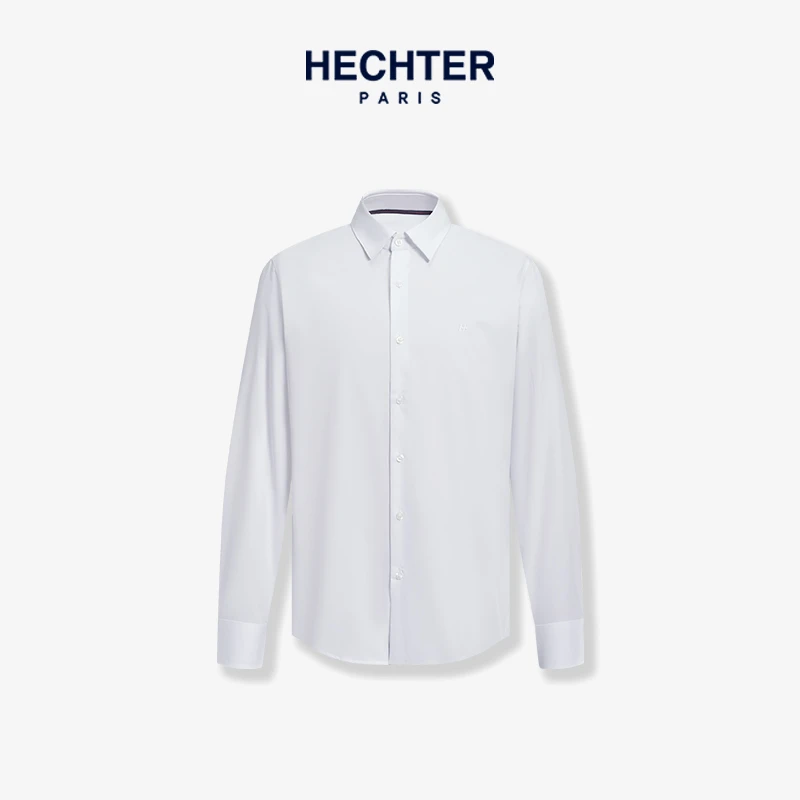 HECHTER商场同款男士白色春夏长袖衬衫LS12005