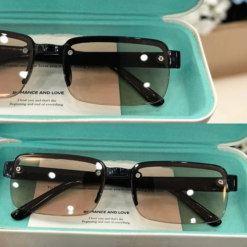 【高清镜片】茶色无框设计高清镜中老年轻盈舒适护目老花眼镜lr