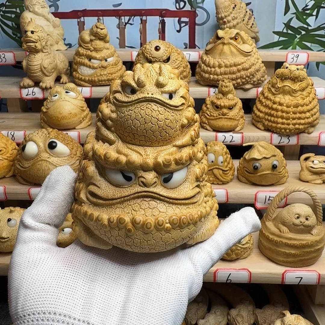 浓***香竹竹根雕手工雕刻子母金蟾