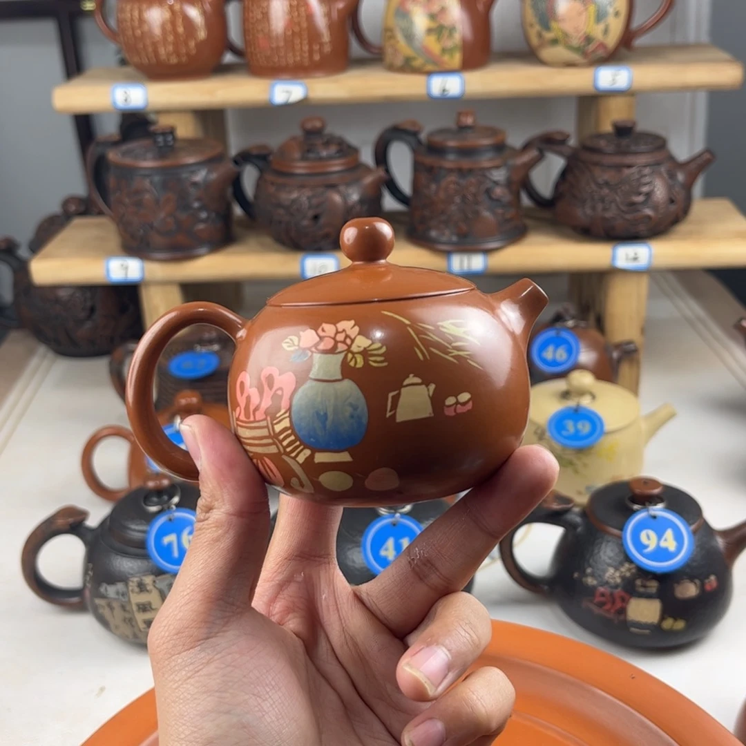 壶150cc 建水紫陶全手工制作，老匠人精工精制
