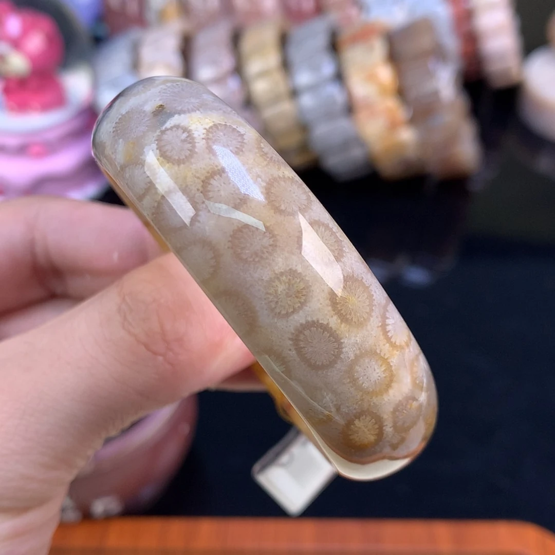 【闪购商品】颈饰未镶嵌硅化珊瑚（珊瑚玉）55号52.4圈豹纹