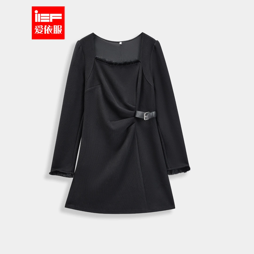 IEF/爱依服2025新款冬春季气质小女人修身显瘦时尚连衣裙