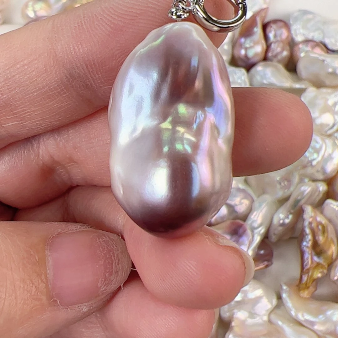 淡水珍珠吊坠(不含链)银S925镶嵌不退不换有瑕疵