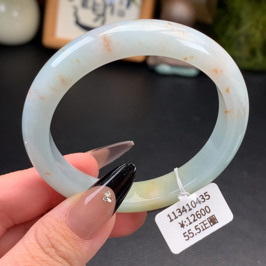 翡翠手镯未镶嵌细糯桂花糕正圈手镯