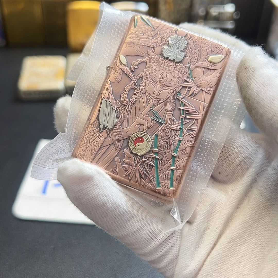 小*恒星905紫铜镶嵌白鹤童子