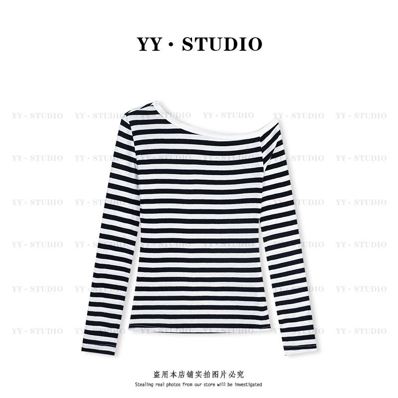 【YANYAN】春夏百搭斜肩长袖T恤上衣YY-2466