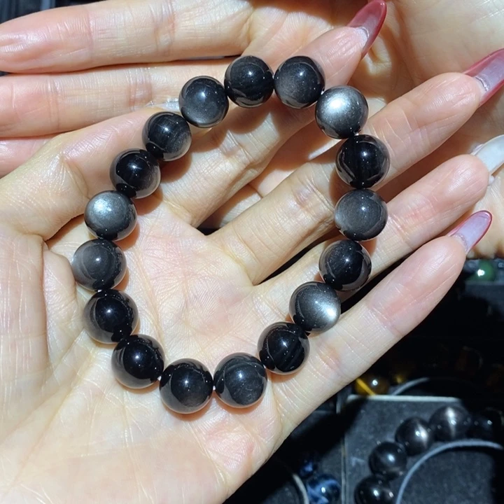 黑曜岩手链未镶嵌加****恩