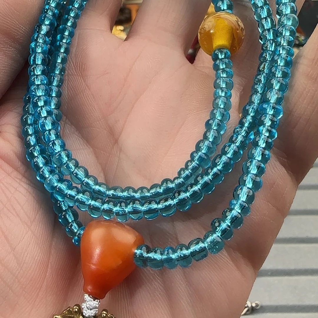 玻璃套链一套海洋色琉璃