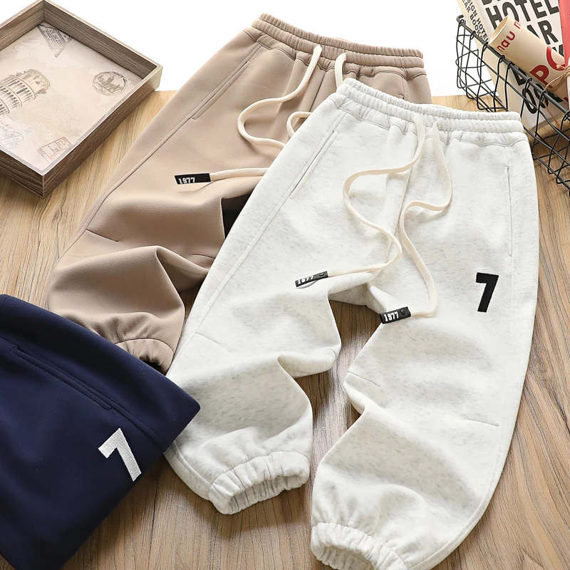 男童运动裤子春秋款2025新款儿童休闲裤长裤春秋男孩拼接时尚卫裤