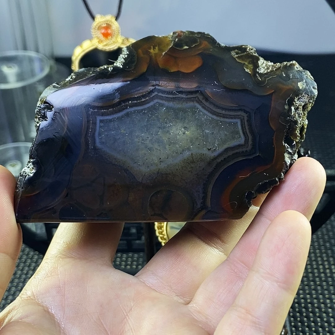 合成碳硅石非金属时尚图纹画面石饰品