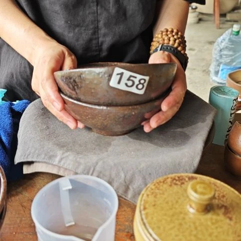 长***弓158手工拉坯柴火烧制