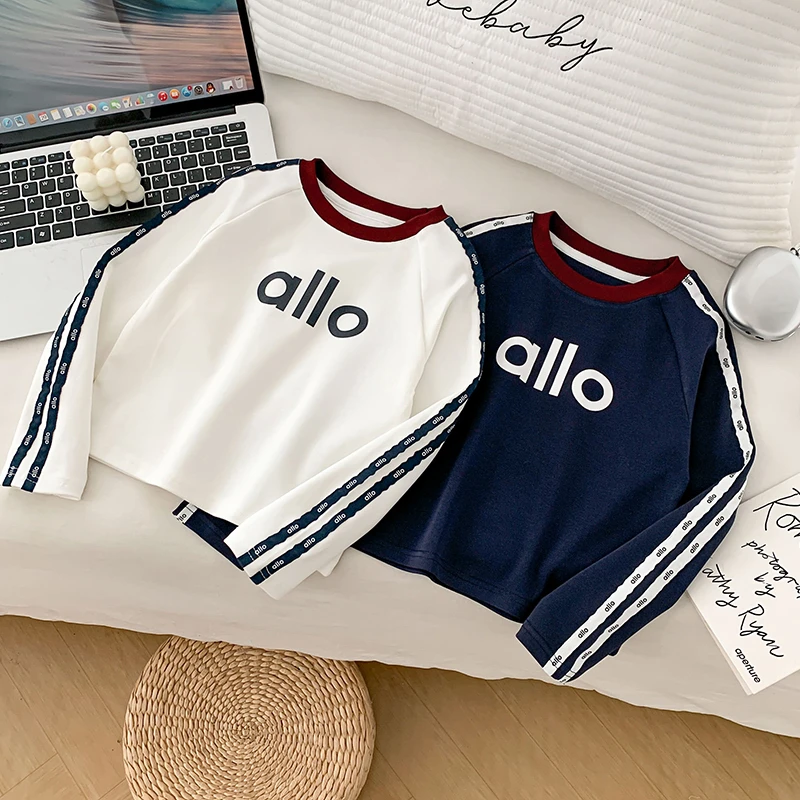 儿童春秋圆领长袖男宝女童春秋T恤上衣打底衫秋装套装秋季童装衣F