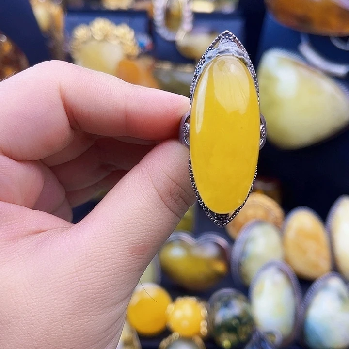 琥珀银S925镶嵌裸石