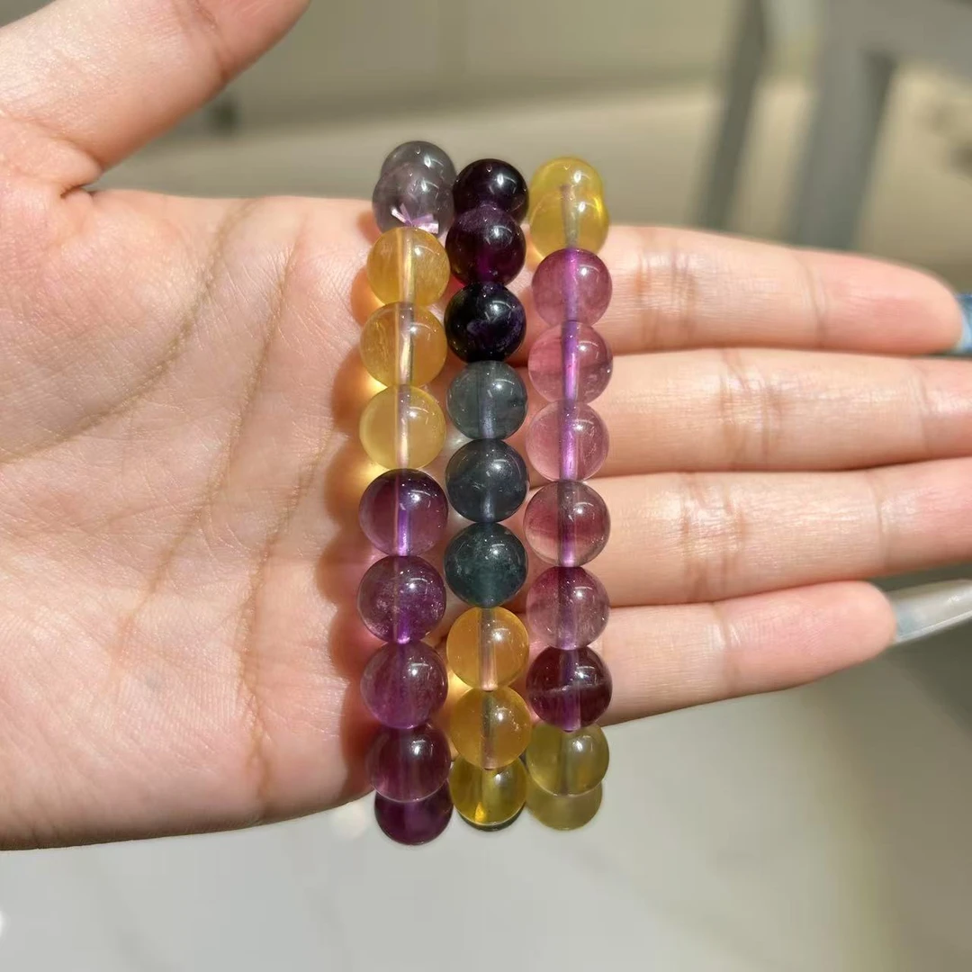 YS001天然彩萤石手串多样性发一