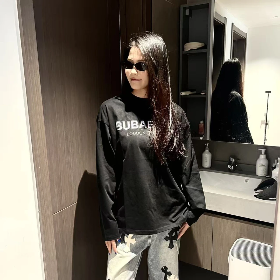 BANSUISDGA【李老板专属】时尚宽松【蓝底BBR】男女同款长袖T恤