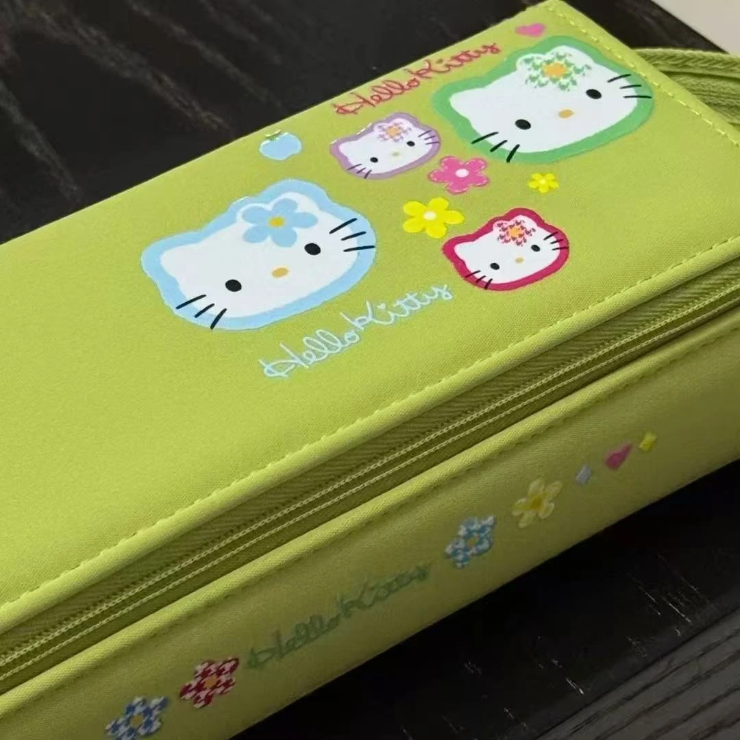森系笔袋高颜值可爱ins简约大容量卡通学生文具收纳袋收纳发完