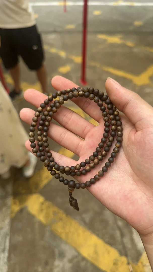 沉香海南莺歌绿奇楠0.5多圈11克➕乌身虫漏沉香手串@@5-10-6