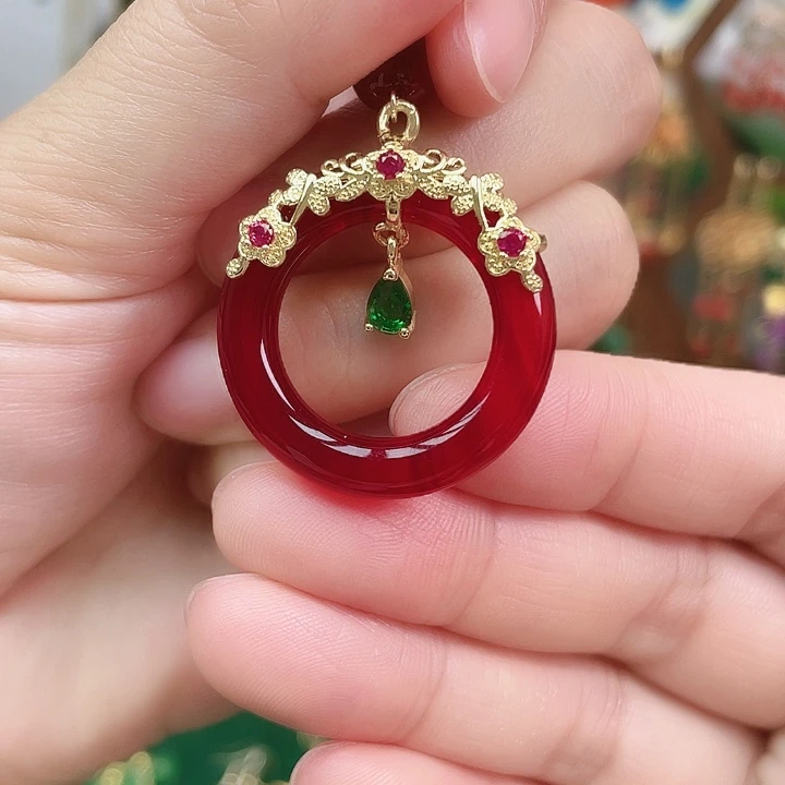 玛瑙/玉髓合金颈饰，，单独的吊坠