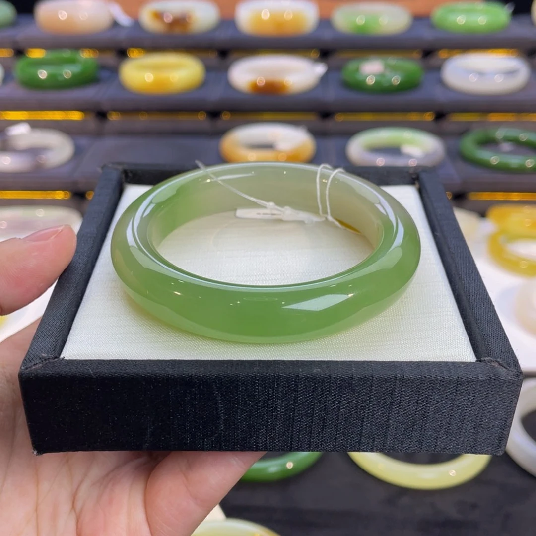 未镶嵌手镯和田玉-高冰浓翠 54➕