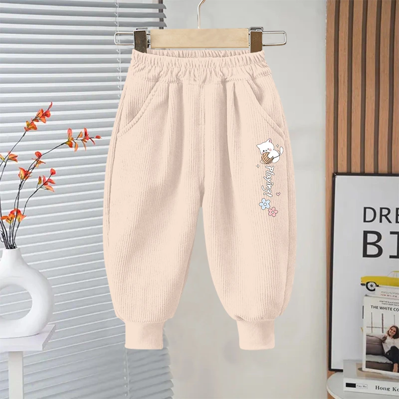 春秋新款儿童保暖卡通印花束脚裤童装中小童休闲百搭长裤裤子