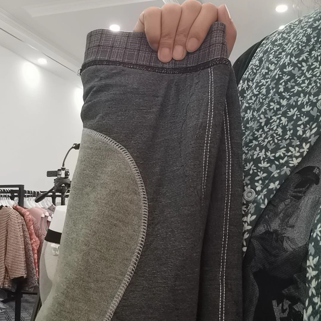 灰格羊毛女裤弹力大微瑕160
