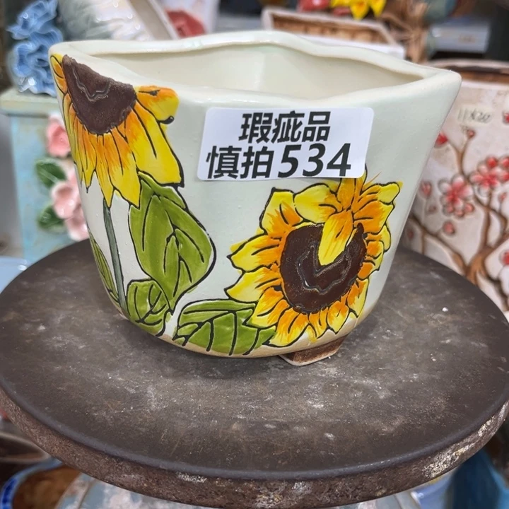 紫砂花盆粗陶材质多肉花盆534