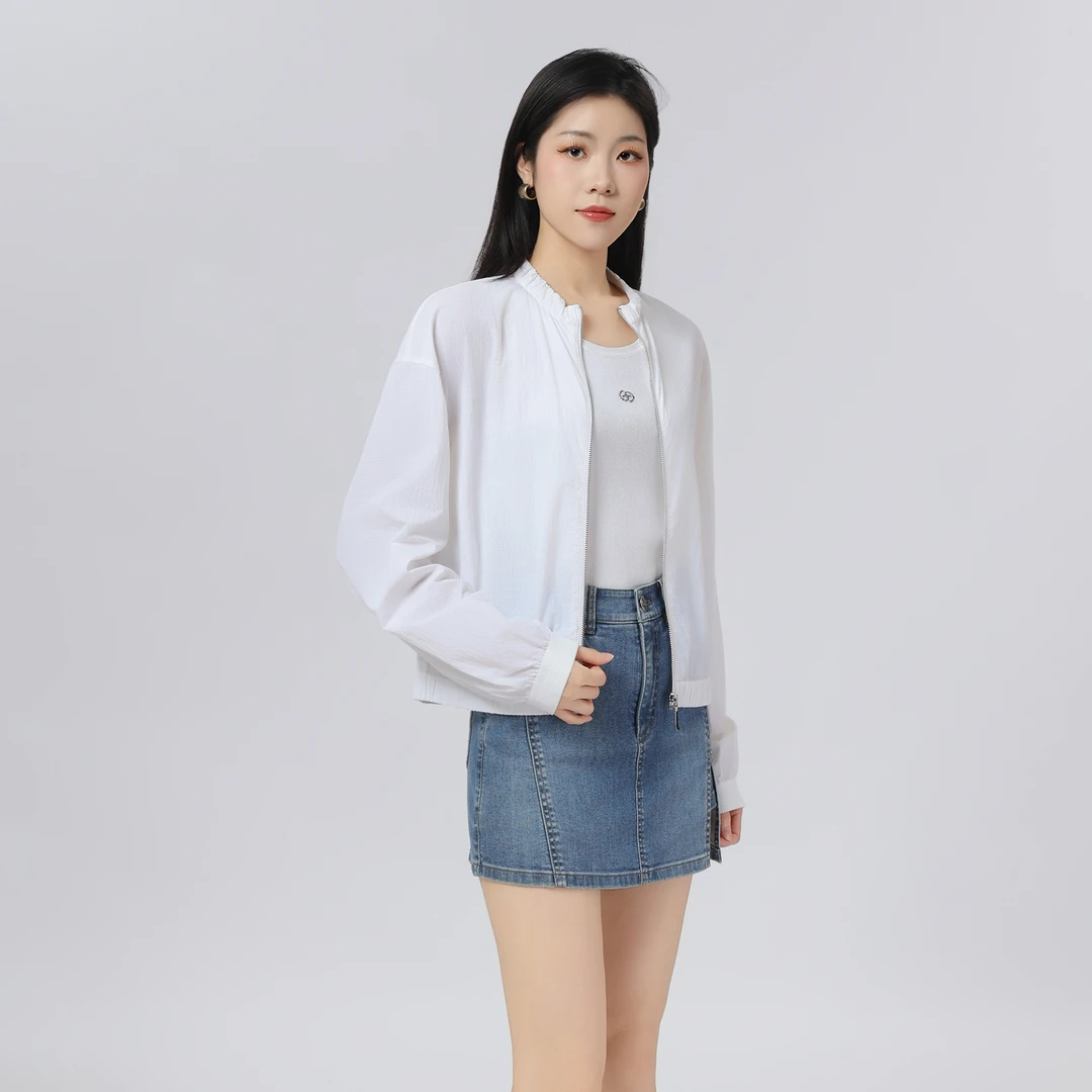 GIRDEAR/哥弟春夏新款立领外套女简约休闲长袖潮流百搭上衣140024