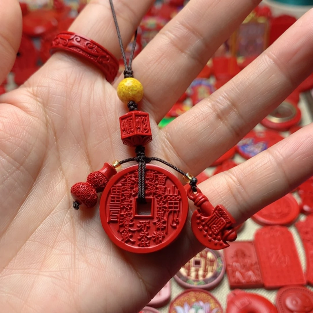 天然辰砂工艺品朱砂手机坠