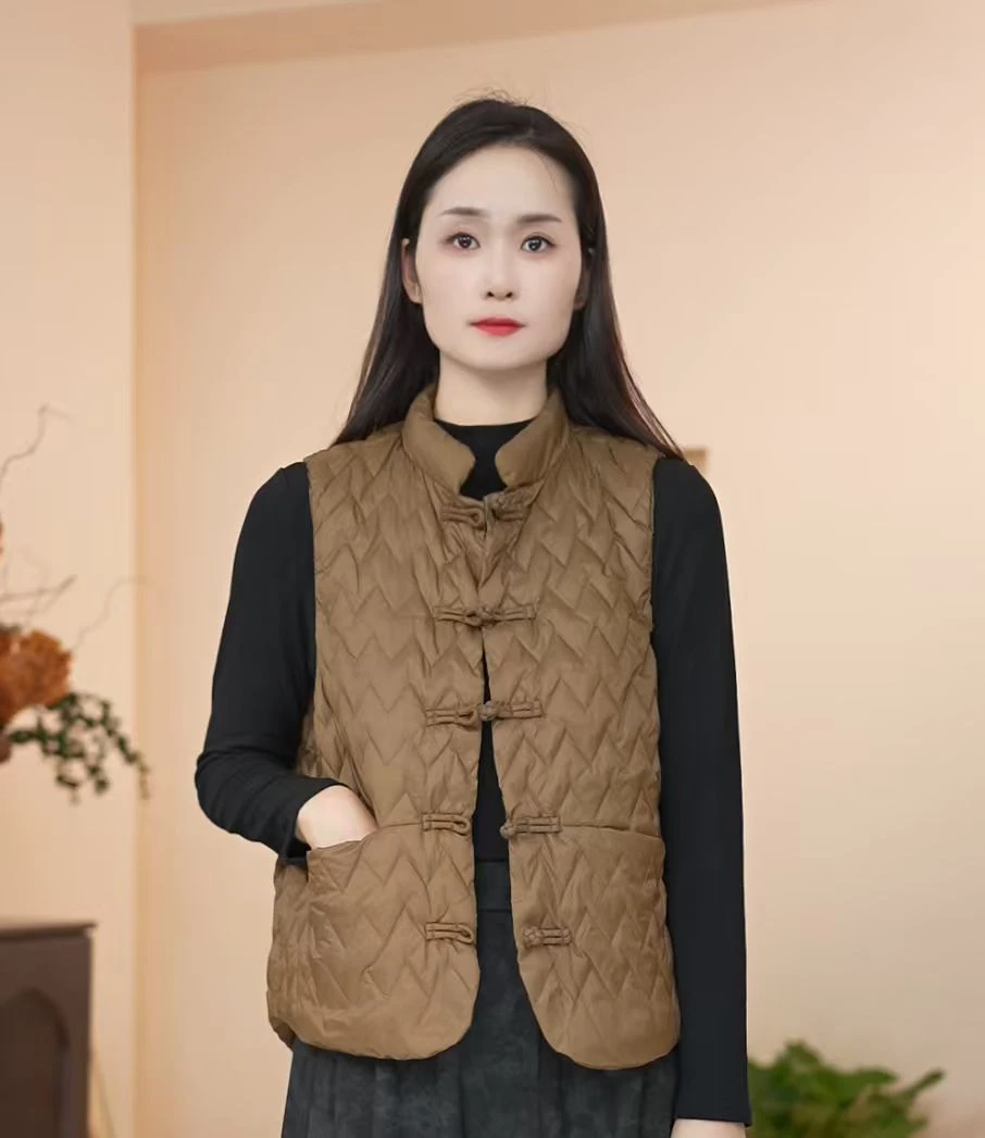 【JIANXI定制】立领盘扣羽绒马夹短款女显瘦保暖舒适马夹