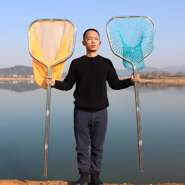 鱼网海鲜捞大抄网不锈钢网兜抄网物钢网兜捞鱼巨物网双管捞鱼渔具