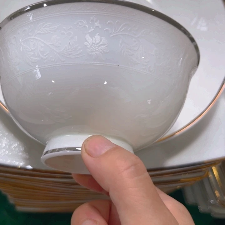 瓷片高脚碗十个微瑕4.5寸