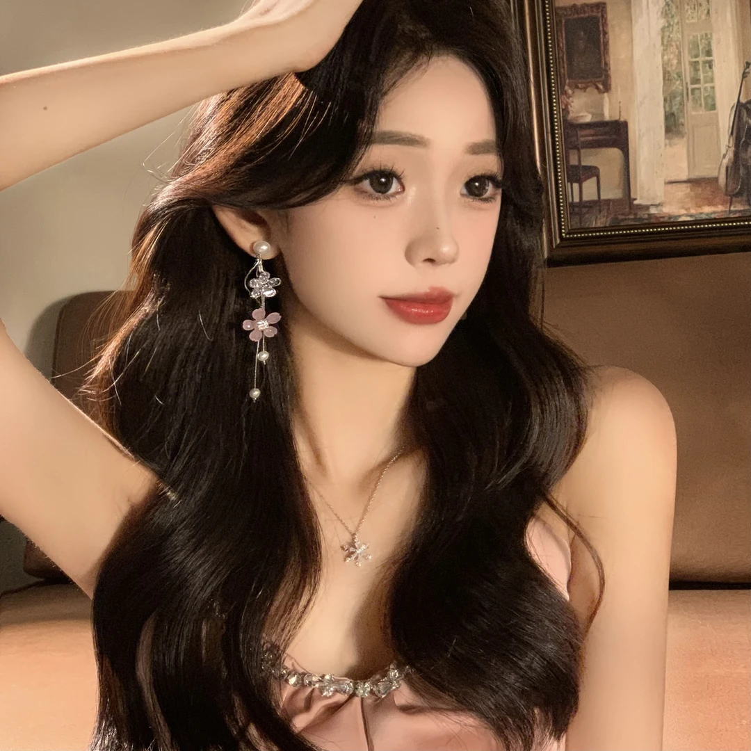 FULL GIRLISH耳环02083超仙花朵流苏耳饰耳钉