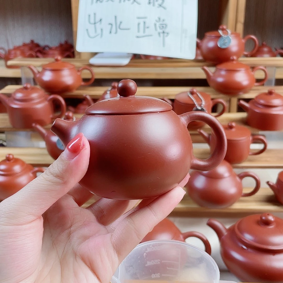 潮州朱泥壶小西施 140毫升 壶底微瑕
