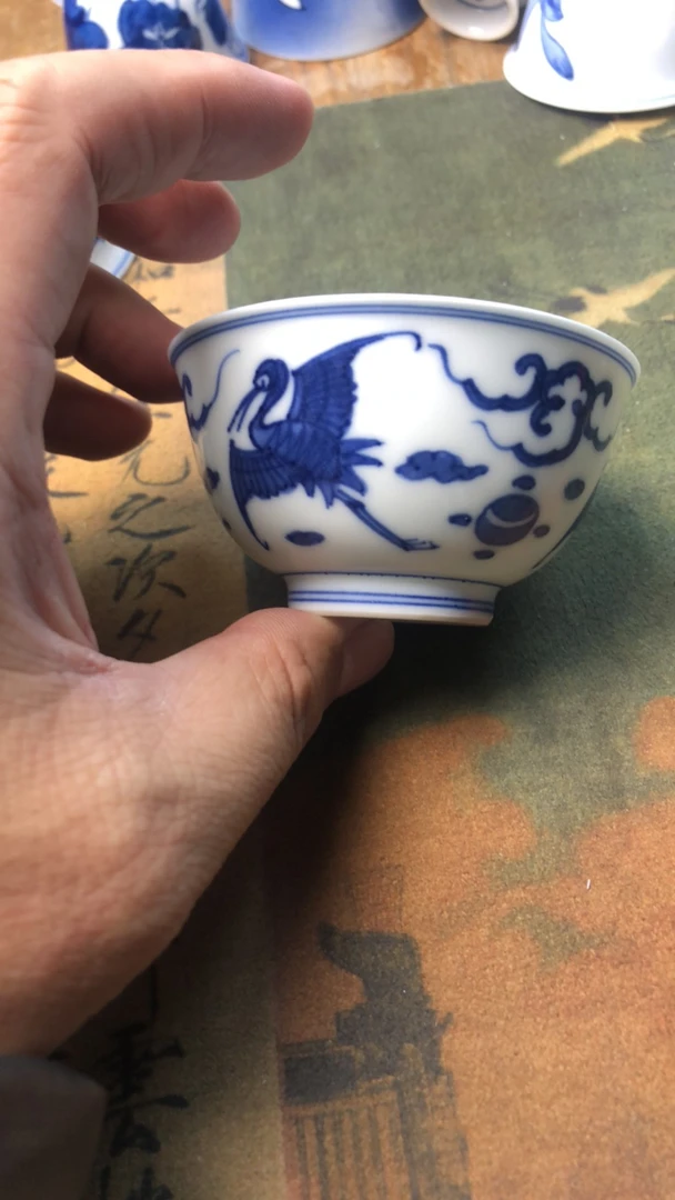 青花杯子茶具瓷器