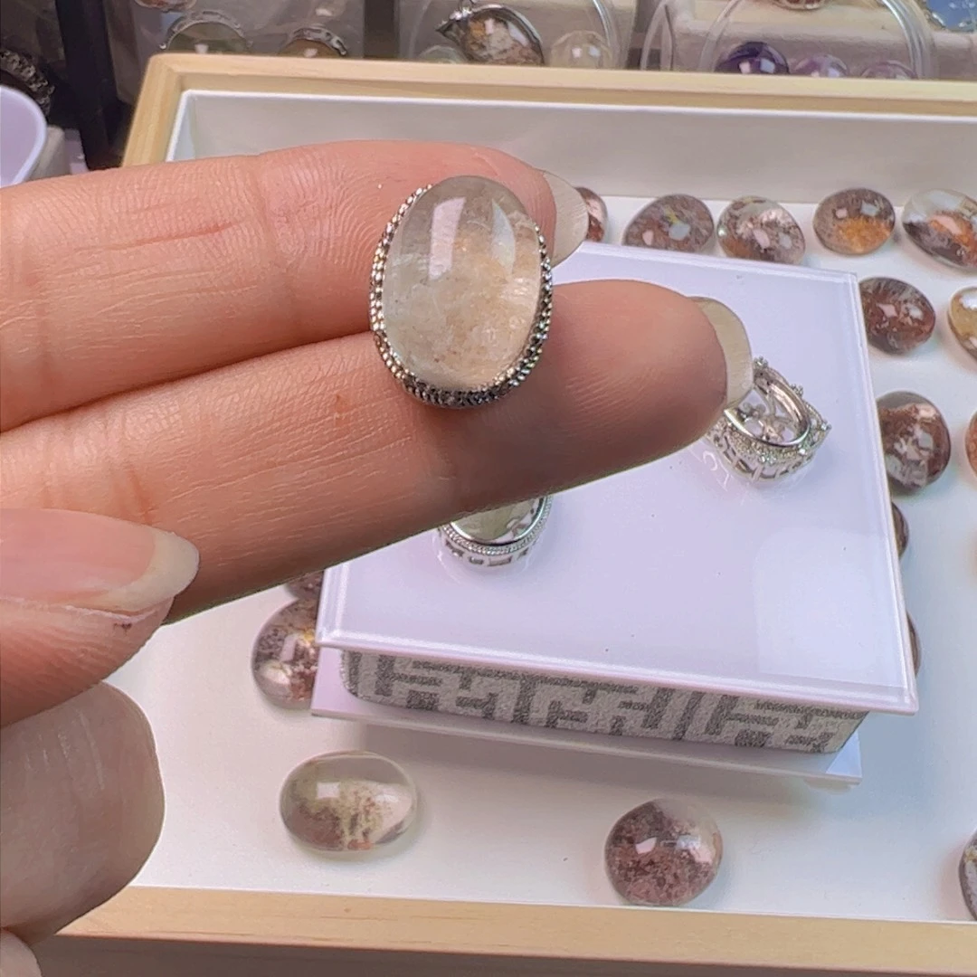 水晶手链银S800镀金镶嵌H***.