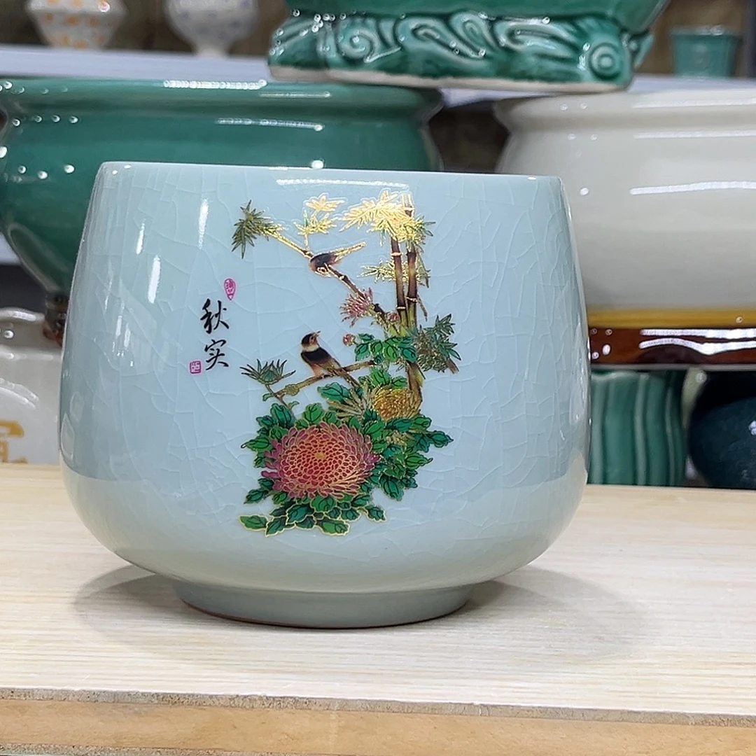 陶瓷绿植多肉微瑕花盆口径12*12无孔