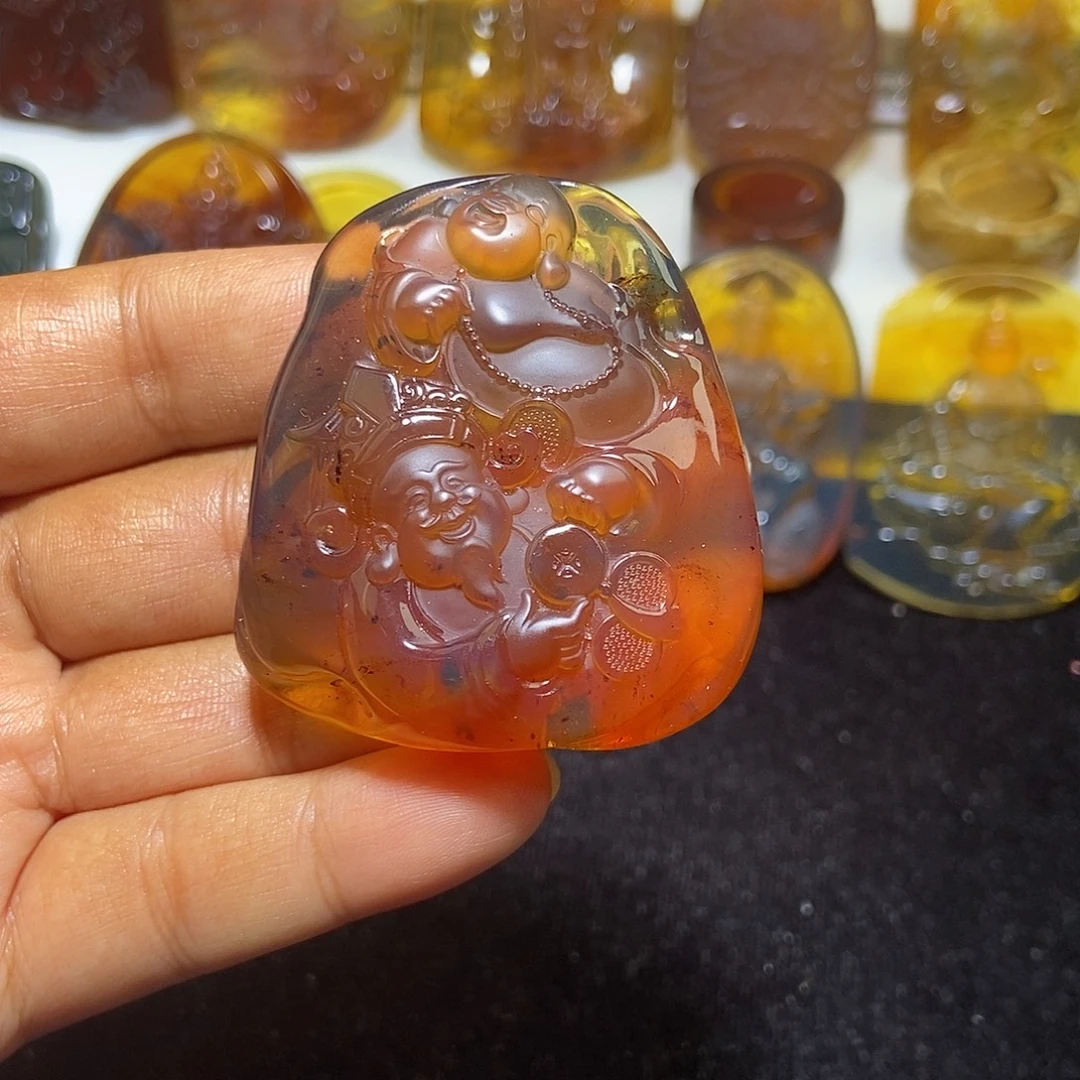 琥珀未镶嵌颈饰缅甸天然琥珀吊坠